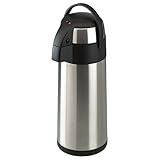 axentia Airpot in Silber, Pumpkanne aus rostfreiem Edelstahl, Volumen: ca. 5 L, 19 x 19 x 45 cm