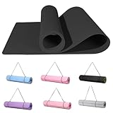 Good Nite Gymnastikmatte Yogamatte Fitnessmatte Rutschfest Trainingsmatte Sport Turn Matten Pilates Matte Bodenturnmatte Mit Tragegurt 183 x 61 x 0.6 cm (Schwarz)