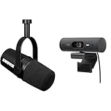 Shure MV7X XLR Podcast-Mikrofon – Dynamisches Mikrofon & Logitech Brio 500 Full-HD-Webcam mit Auto-Lichtkorrektur, Zeigemodus