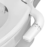 SAMODRA Bidet Einsatz Für Toilette Links,Ultra-Slim Nicht Elektrisch Bidet Aufsatz,Bedienung Links,Doppel Düsen,Po-Dusche, Acrylnitril-Butadien-Styrol