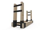 Artigarden Outdoor-Kaminholzregal Aufbau-Set mit 4 Tragstangen für Feuerholzstapel, Hochbelastbares DIY Kaminholz-Gestell für Kantholz 50x100 mm, Schwarz, 1 Paar