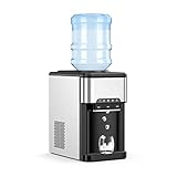 RELAX4LIFE 3-in-1 Wasserspender, Trinkwasser-Maschine kalt- und beheizbar, Multifunktionales Eisgerät, Eisspender, 19kg/24h Eiswürfelmaschine, Schnelle Eisbereitung