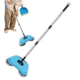 Generisch Teppichkehrer-Reiniger – Nicht elektrischer Teppichbesen – Bodenreinigungswerkzeuge, Kehrmaschine mit verstellbarem Griff für Hartholzoberflächen, Holzböden, Laminat