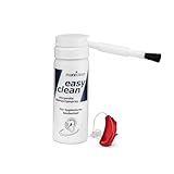 maxxiclean world - easy clean Hörgeräte Reinigungsspray – Hörgerätereiniger 50ml – Hörgeräte Reinigungsbürste – Reinigung Hörgeräte, Ohrpasstücke, Gehörschutz und In-Ear Kopfhörer – Hörgeräte Zubehör