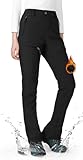 Wespornow Damen Wanderhose Wasserdicht Thermohose Gefüttert Outdoorhose Softshellhose Skihose Warm Ski Pants Women Schneehose Kletterhose Jagdhose Trekkinghose Winter Regenhose（Schwarz，M）