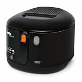 Tefal Simply One Elektrische Fritteuse, XL Fassungsvermögen für bis zu 1,2 kg Pommes, exklusives Kühlwandsystem, spülmaschinenfeste Teile, Sichtfenster, einstellbares Thermostat, schwarz, FF1608