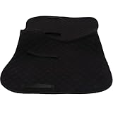 BEBEMOKO Pferdesattelunterlage rutschfest Atmungsaktiv mit Elastischem Band Westernsattel Sitzkissen für Pferde Flexible Sattelunterlage Schwarz