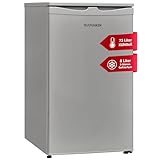 TELEFUNKEN Kühlschrank mit Gefrierfach (2-Sterne) | Freistehend | 81 Liter Nutzinhalt | Kühlschrank klein mit Gemüsefach | LED-Beleuchtung | Temperaturregelung | CF-32-152-S silber