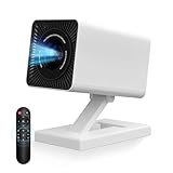 Mini Beamer mit WLAN 6 und Bluetooth, 4K- und 1080p-Unterstützung, Mini Projektor mit automatischer Trapezkorrektur, Tragbarer Filmprojektor für Laptop und Smartphone
