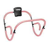 Relaxdays Bauchtrainer AB Roller, Bauchmuskeltrainer, faltbar, HxBxT: 66 x 70 x 70 cm, Sixpack Fitness Trainer, rosa