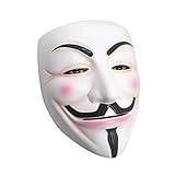 Udekit Hacker Masken V für Vendetta Anonyme Halloween Cosplay Kostüm Party Requisiten Weiß