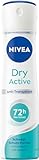 NIVEA Dry Active Deo Spray, Deo ohne Ethylalkohol für 72h Anti-Transpirant-Schutz, antibakterielles Deodorant mit Dual-Active-Formel und Pflegekomplex (150 ml)