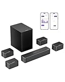 ULTIMEA 7.1ch Soundbar, Virtuelle Surround Sound System für TV, App-Steuerung, 4 kabelgebundene Surround-Lautsprecher, Soundbar für Smart TV mit Subwoofer Wireless, Heimkino Sound System, Poseidon D70