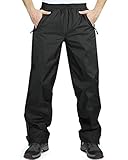 33,000ft wasserdichte Regenhose für Herren Leichte Regenhose Winddichte Outdoorhose zum Wandern Camping Golf Schwarz M 32L