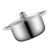 GLEAVI 1Stück Suppentopf mit Glasdeckel Multifunktionaler Haushaltstopf für Induktion und Kochtopf mit Effizienten Eigenschaften und Stilvollem