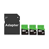 KEXIN 16GB Micro SD Karte 3 Stück UHS-I MicroSDHC Speicherkarte bis zu 80 MB/s (Class 10 U1 C10) Memory Karte SD Card für Kameras, Tablets und Android Smartphones Sicherheitssystem(Schwarz Grün)