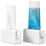 CORNERIA 2pcs Tubenquetscher Plus mit langer Größe 2.8IN - Premium ABS Kunststoff & Silikonpad Tubenpresse für Zahnpasta, Gesichtsreiniger, Handcreme, Sonnenschutz & mehr (Weiß)