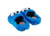 Sesamstraße Hausschuhe - Krümelmonster 3D Plüsch Slipper Pantoffeln Cookie Monster Blau (Blau, EU Schuhgrößensystem, Erwachsene, Herren, Numerisch (von/bis), M, 44, 46)