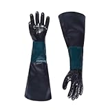 Adfuenom Gummisandstrahlhandschuhe 23.6' Sandstrahlkabinett Handschuhe Sandstrahlschutz Handschuhe mit Partikelpalme für Sandstrahl Blast Schleifkabinett