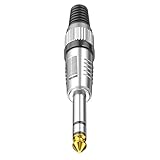 LLINthy Professioneller Stecker 6 35 Mm Goldkontakte Metallgehäuse Sicheres Gewinde Für Rundfunkveranstalter Live Sound Metalladapter Für Event Soundsysteme