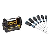 Stanley FatMax Werkzeugtrage Werkzeugtasche 48cm x 25cm x 33cm & HAZET Schraubendreher-Set 810SPC/6 6-teilig mit rutschfestem 3-Komponenten-Griff für hohe Kraftübertragung mattverchromte Oberfläche