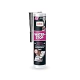 MEM Water Stop, Universalabdichtung und Feuchtigkeitssperre, Optimal geeignet für die Innen- und Außenanwendung, Lösemittel-, silikon- und bitumenfrei, Dichtet sofort, Grau, 290 ml Kartusche