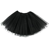 Tutus für Damen und große Mädchen, grüne Tüllröcke, 80er-Jahre-Tanz-Tutu für St. Patrick's Day/Halloween-Partyzubehör, Schwarz, Einheitsgröße