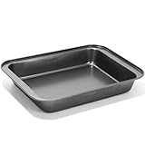 Kytpyi Backblech, Fettpfannen, 34 * 24 * 6cm Größes und Tiefes Backofenblech aus Edelstahl für Backen, Kratzfestes Pizzablech Eckig mit Antihaftbeschichtung für Kuchen, Kekse, Pizza, Fleisch usw.