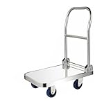 Robuster, faltbarer Plattformwagen, tragbarer Rollwagen mit Griff und Stoßstangenstreifen, stabiler Trolley für einfachen Transport und schweres Heben, perfekt für Lager und Zuhause