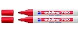 edding Lackmarker 750 Industrie, 2-4 mm (2er Pack, Rot)