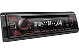 Kenwood KDC-BT450DAB CD-Autoradio mit DAB+ und Bluetooth Freisprecheinrichtung (Hochleistungstuner, Soundprozessor, USB, AUX, Spotify Control, 4x50 Watt, Tastenbeleuchtung rot)
