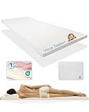 Pyramidenkönig 3cm Viscoelastische Matratzenauflage mit Bezug Milano Härte 2 Visco Auflage Topper Memory Matratze Gelschaum (90 x 200 cm)