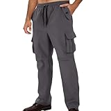 Generisch Sportshose Herren Hose Sport Stretch Jogginghose Lang Slim Fit Sweathose Einfarbig Elastische Tunnelzug Wanderhose Freizeit Fahrradhose Casual Basic Outdoorhose