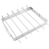 HEMOTON Bbq Grill für Camping Tragbarer Rostfreier Grill mit Spießen für Outdoor Aktivitäten Wie Picknick und Angeln zu Reinigen und Langlebig Silber