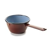 IBILI Stielkasserolle konisch 14 cm aus emailliertem Stahl in braun