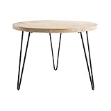 Miliboo Beistelltisch rund Mangoholz und Metall 60 x 45 cm (B x H) Vibes