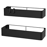 2 Packungswandmontierte Dusche, Badezimmer Organizer Regal Kleber Organizer Saug Dusche Caddy Regal Kein Bohrer kein Bohrbadregale für Lagerung und Wohnkultur, groß, schwarz