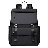 Fuaihui Rucksack Herren, Wasserdichter Laptop Rucksack & Reiserucksack mit Laptopfach, Praktischer Daypack für Business, Reise und Alltag (Schwarz)