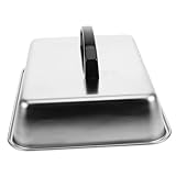 MOTHNUR Rechteckige Grillabdeckung rutschfeste Käseschmelzkuppel Aus Hitzebeständigem Metall 26x20x5cm Für Steak Und Tischgrill Outdoor Kochzubehör Mit Fettspritzer Schutz