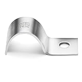 Ezitruz 20 Stück Kabelschellen Metall, 304 Edelstahl Rohrschellen 20mm, Einzelloch U-Rohrschellen Befestigungsschelle, Kabelschellen zum schrauben, Schlauchschnalle Rohrhalterung für Rohre Ø 20mm