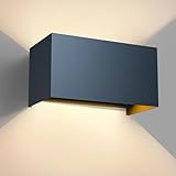 vatato LED Wandleuchte 24W, 3000K Außenlampe Außenleuchte Warmweiß, IP65 Innen/Aussen Aluminium Wandlampe, Außenwandleuchte Mit Einstellbar Abstrahlwinkel (Anthrazit)