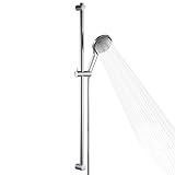 OFFO Duschstange mit Brause, Duschstange 100cm, Duschkopf mit Schlauch 1,6m, Verstellbarem Brausestangenset, Chrom