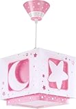 Dalber Lampe kinderzimmer, kinderlampe Pendelleuchte Hängelampe, Deckenleuchte Kinder, Deckenlampe kinderzimmer, Mond und Sterne Rosa MoonLight, 63232S, E27
