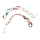 MUCKLILY 1Satz Doppellagige Perlenkette für Handgefertigtes Boho mit Steinanhänger Trendige Statement Halskette für Modebewusste Schickes Design