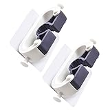 ULTECHNOVO 2Stücke Wand Mopphalter ohne Bohren Praktischer Besenhalter für Zuhause für Besen Wischmop und Werkzeuge Weiß Platzsparend und Langlebig