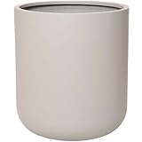 VIVANNO Pflanzkübel Creme Fiberglas Wetterfest 45x50 cm Robustes Design Chico