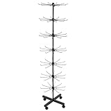 QWORK® Drehbarer Verkaufsständer mit 7 Etagen aus Metall, für Hüte, Schmuck, Socken & Seidenschals, mit Rollen
