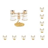 10 Set Opernbrille Optische Ferngläser Objektiv Theater Griff Teleskop Sichtwerkzeug Zart Rostbeständig Camping Mädchen Weiße Kette