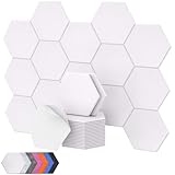 18 Stücke Hexagon Akustikplatten selbstklebend, TONOR Schallabsorber Schallschutz mit Hochdichte Wandfliesen Schall Dämmung 30x26x1 cm für Studio, Akustische Behandlung und Wanddekoration