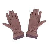 Hemobllo Damen Winterhandschuhe Doppellagig Warm Gefüttert Weiche Thermohandschuhe in Bohnenpastellfarbe Einfache Praktische Damen Fäustlinge für Kalte Tage Schmutzresistent und